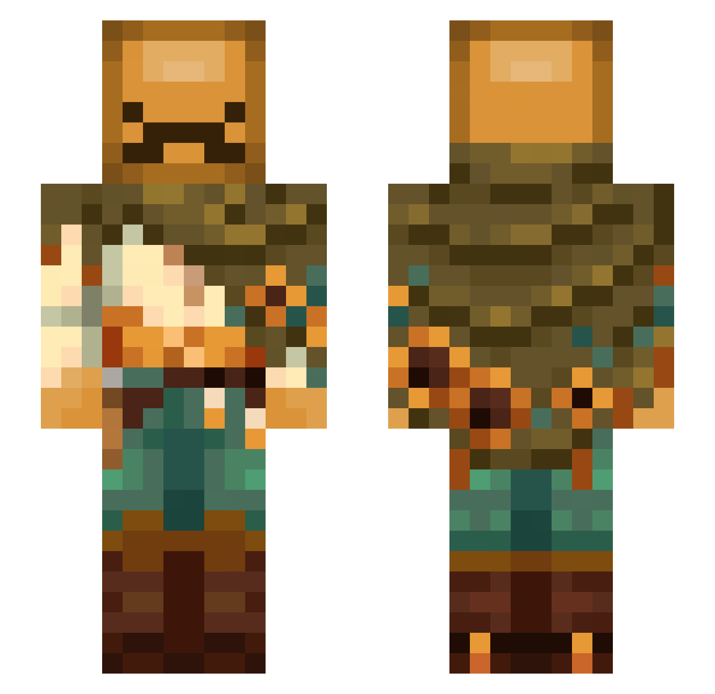 noeyes1234 Minecraft skin, front and back view