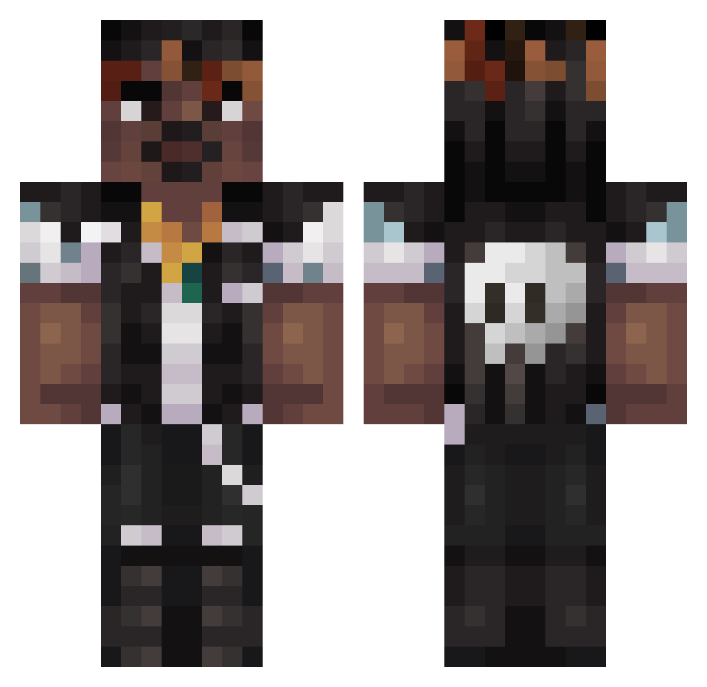 Dabilip Minecraft skin, front and back view
