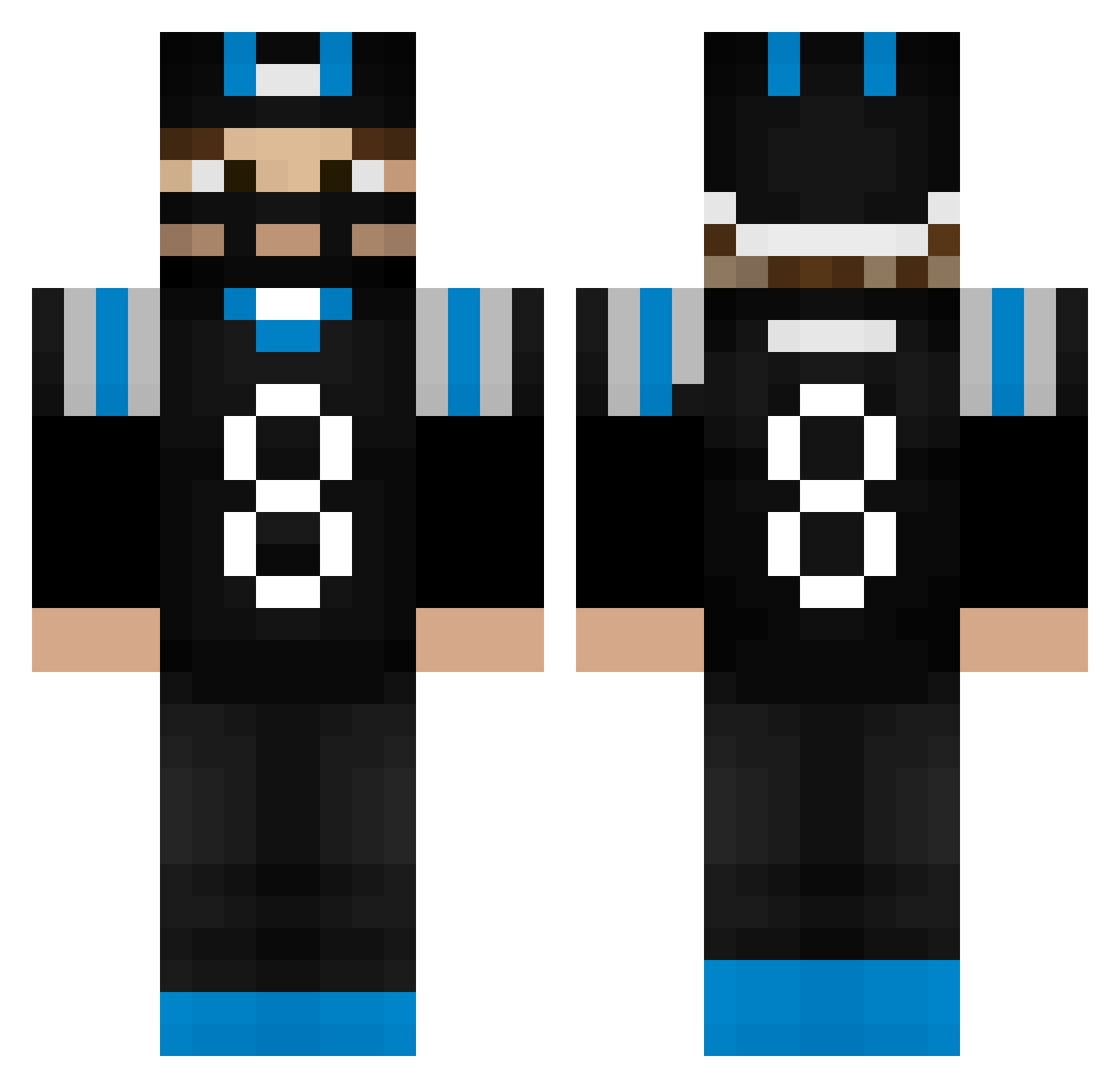 JigglyMercury Minecraft skin, front and back view