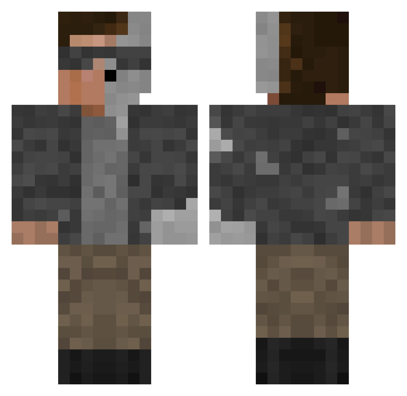 Jakke11 Minecraft skin, front and back view