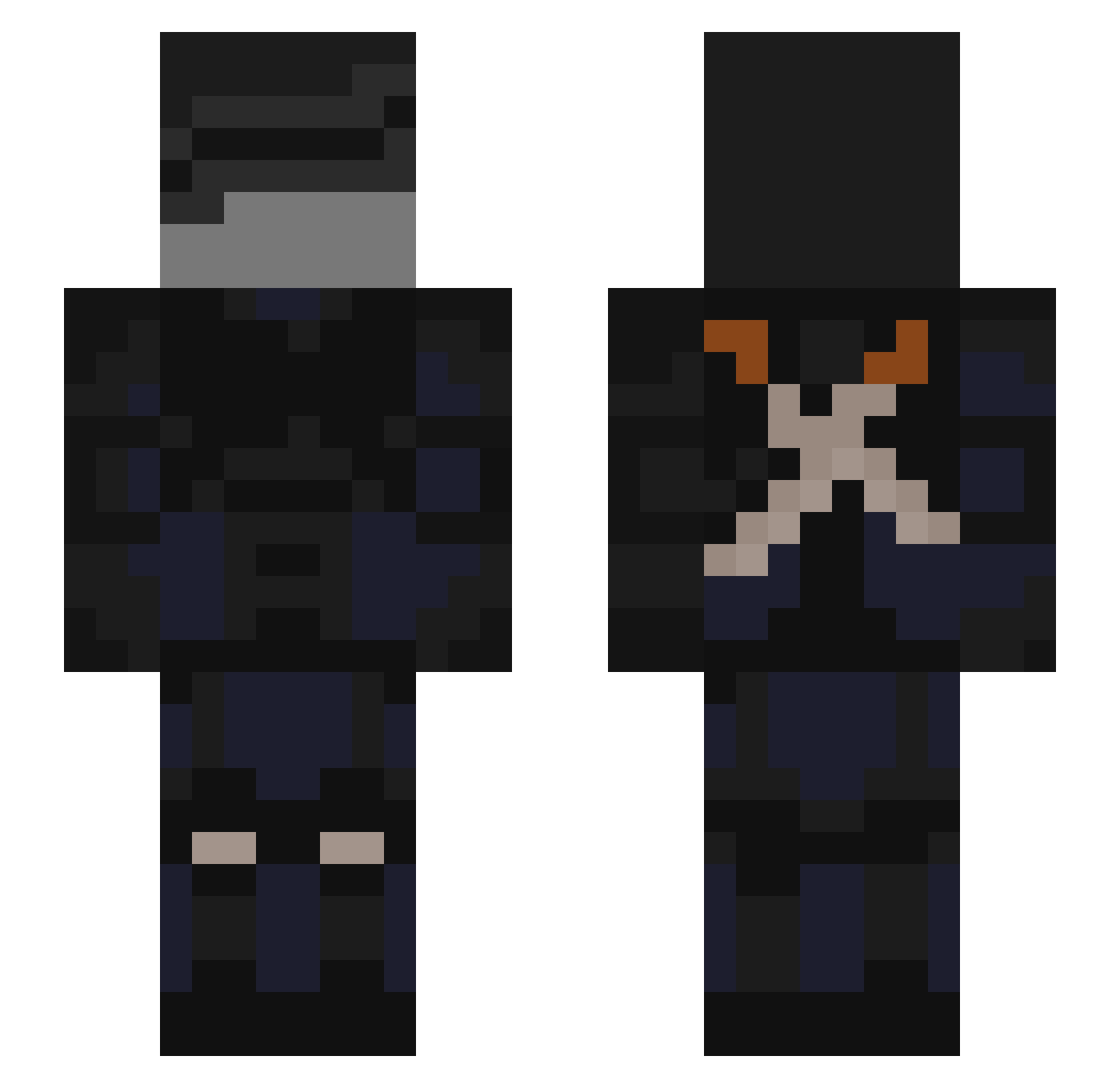 pskie Minecraft skin, front and back view