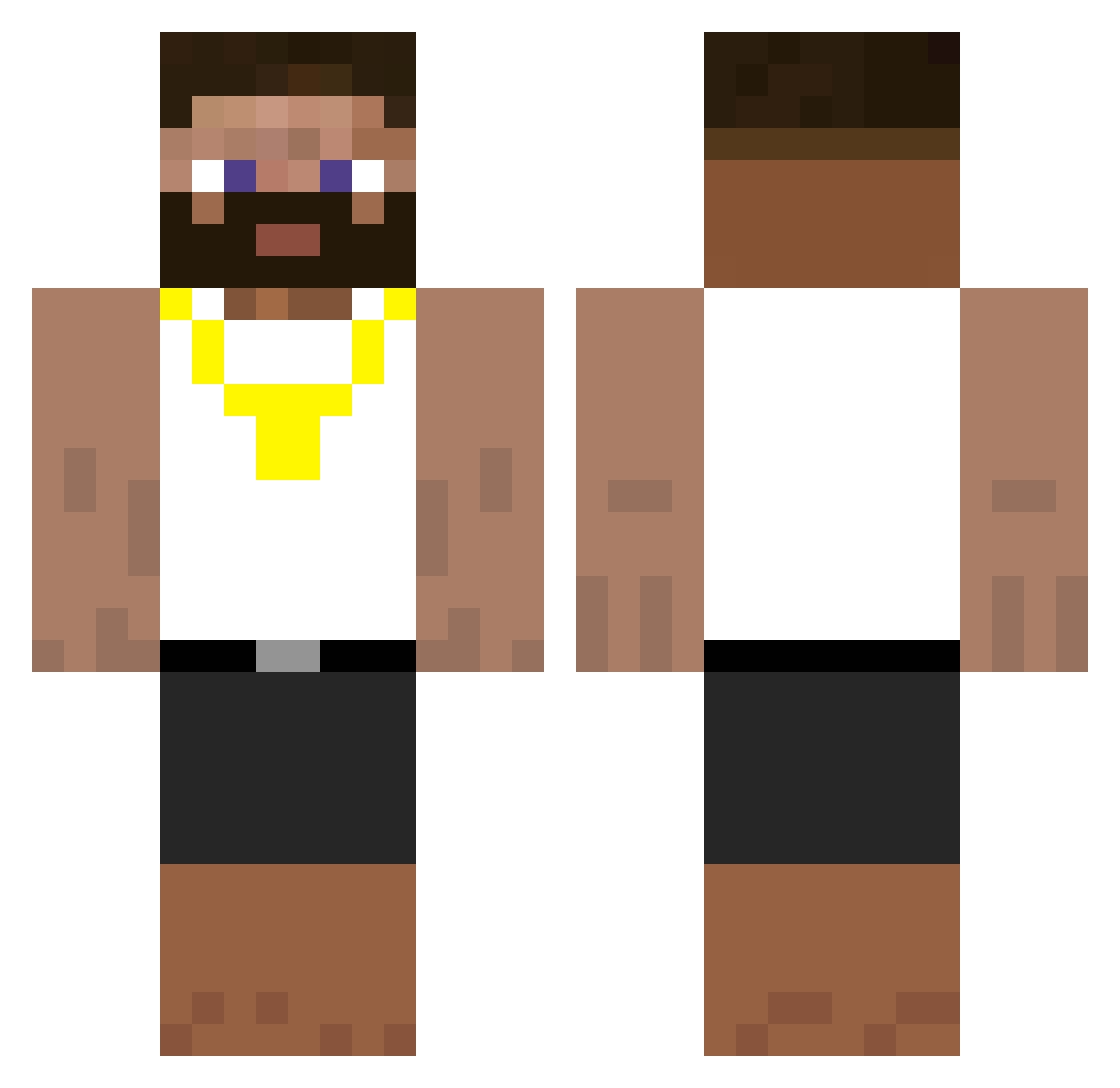 MrGrabung Minecraft skin, front and back view
