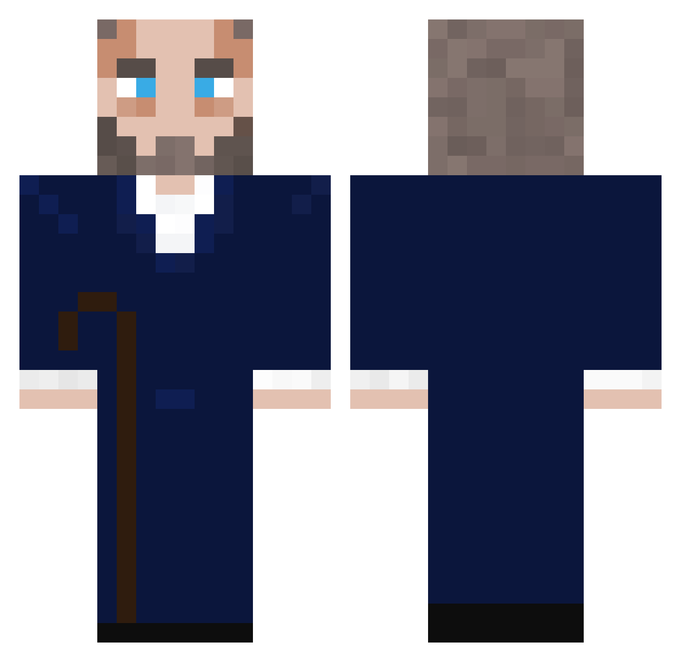 ImNecrophiliac Minecraft skin, front and back view