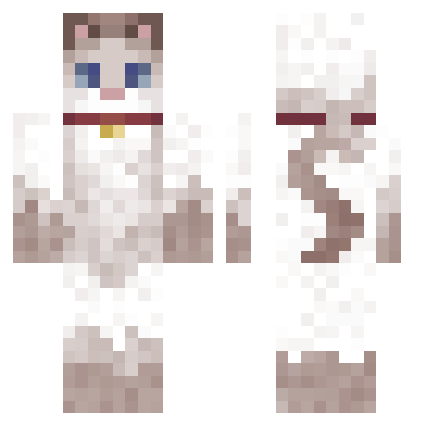 vbluelover Minecraft skin, front and back view