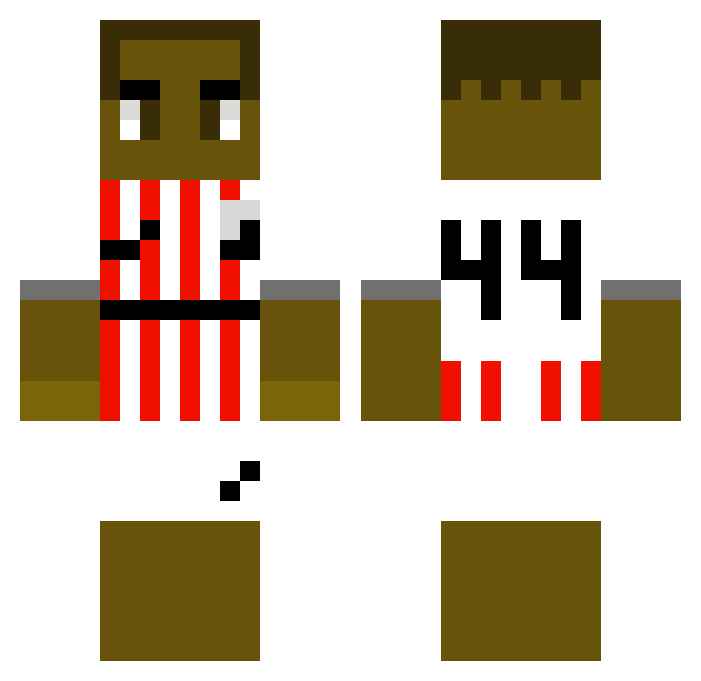 Aronle Minecraft skin, front and back view