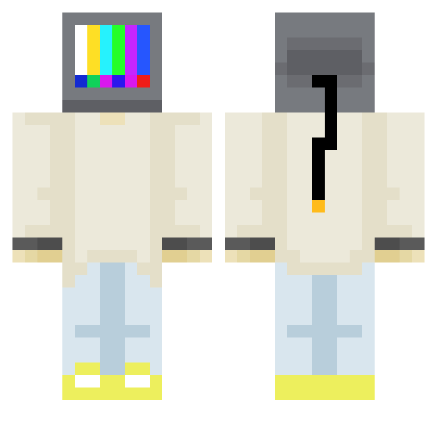 Exccelsior Minecraft skin, front and back view