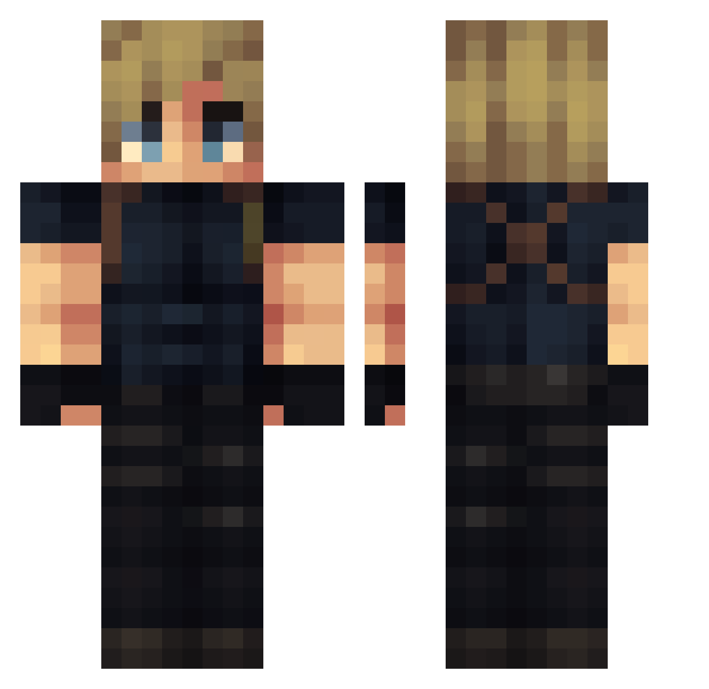Bishop06 Minecraft skin, front and back view