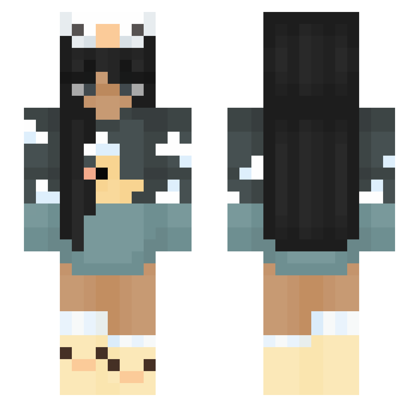 _Elliex_ Minecraft skin, front and back view