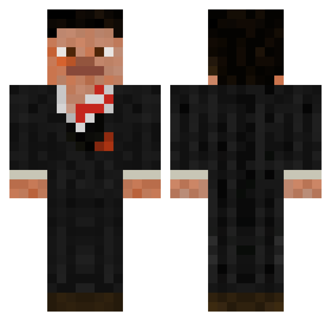 GijuWu Minecraft skin, front and back view