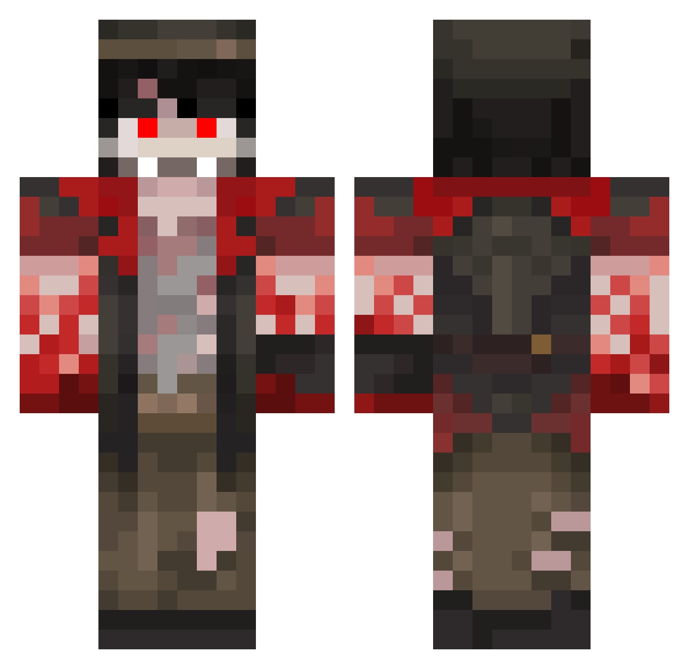 spookdoggo Minecraft skin, front and back view