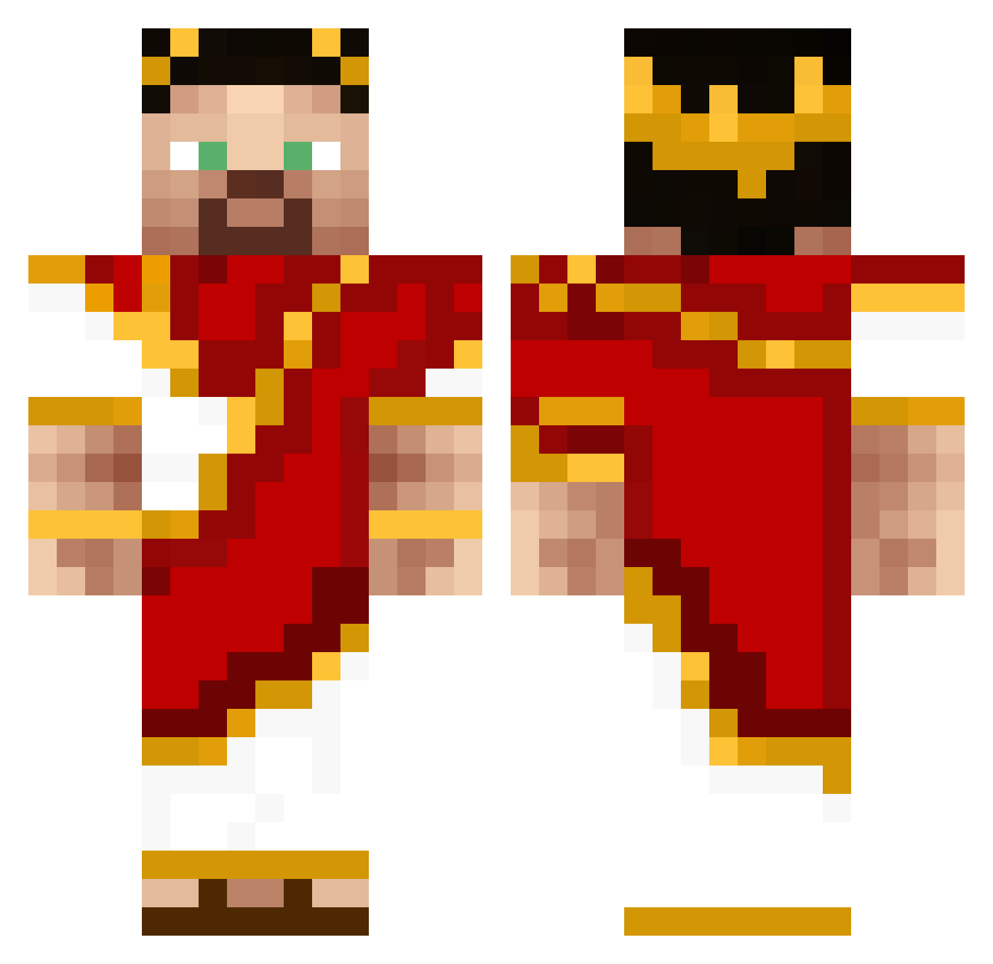 HeavenlyGhost Minecraft skin, front and back view