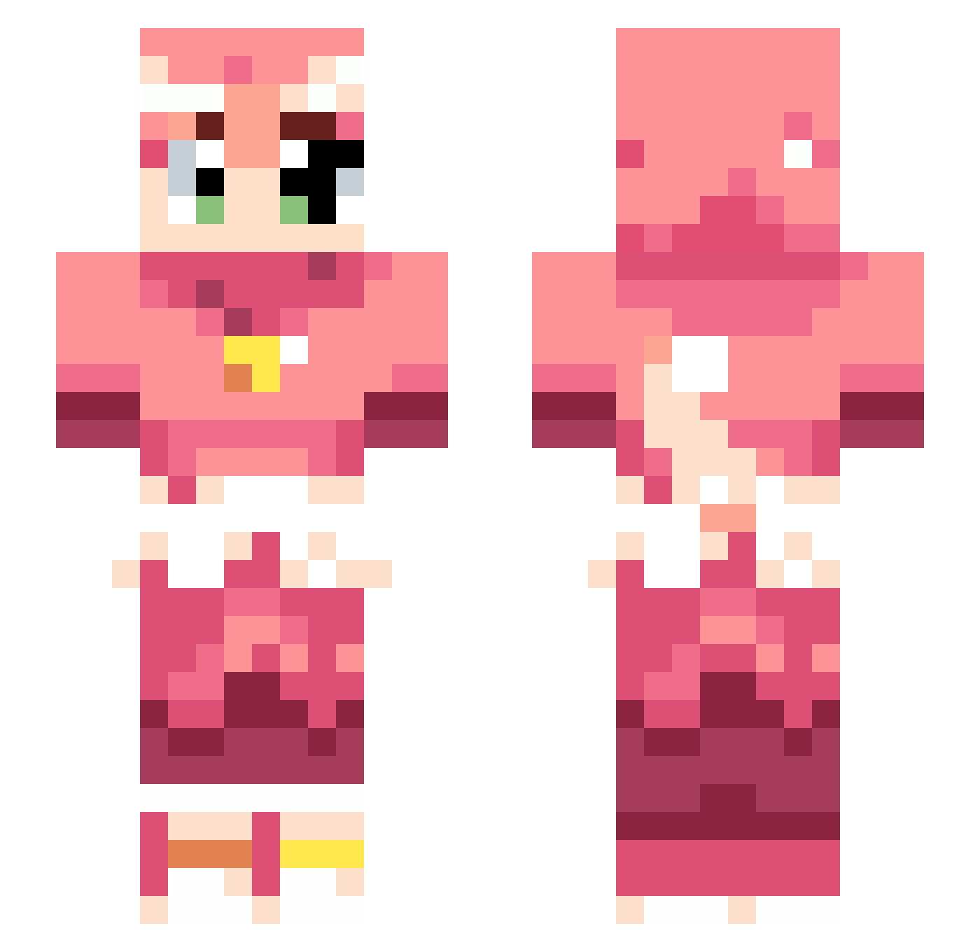 zenyatta5 Minecraft skin, front and back view