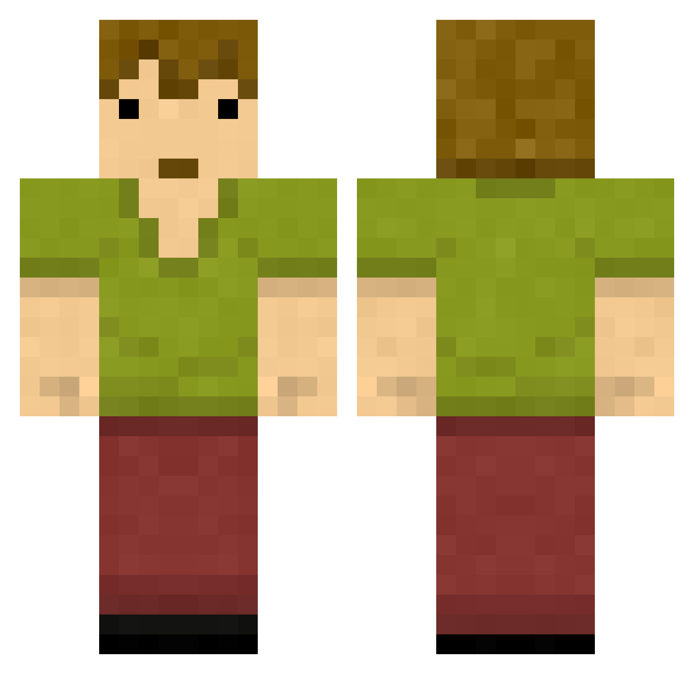 GM_ExGod Minecraft skin, front and back view