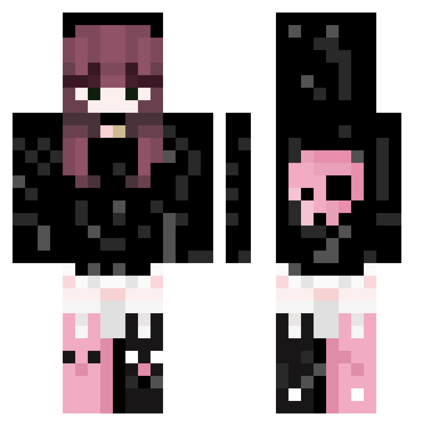 Cub3r Minecraft skin, front and back view