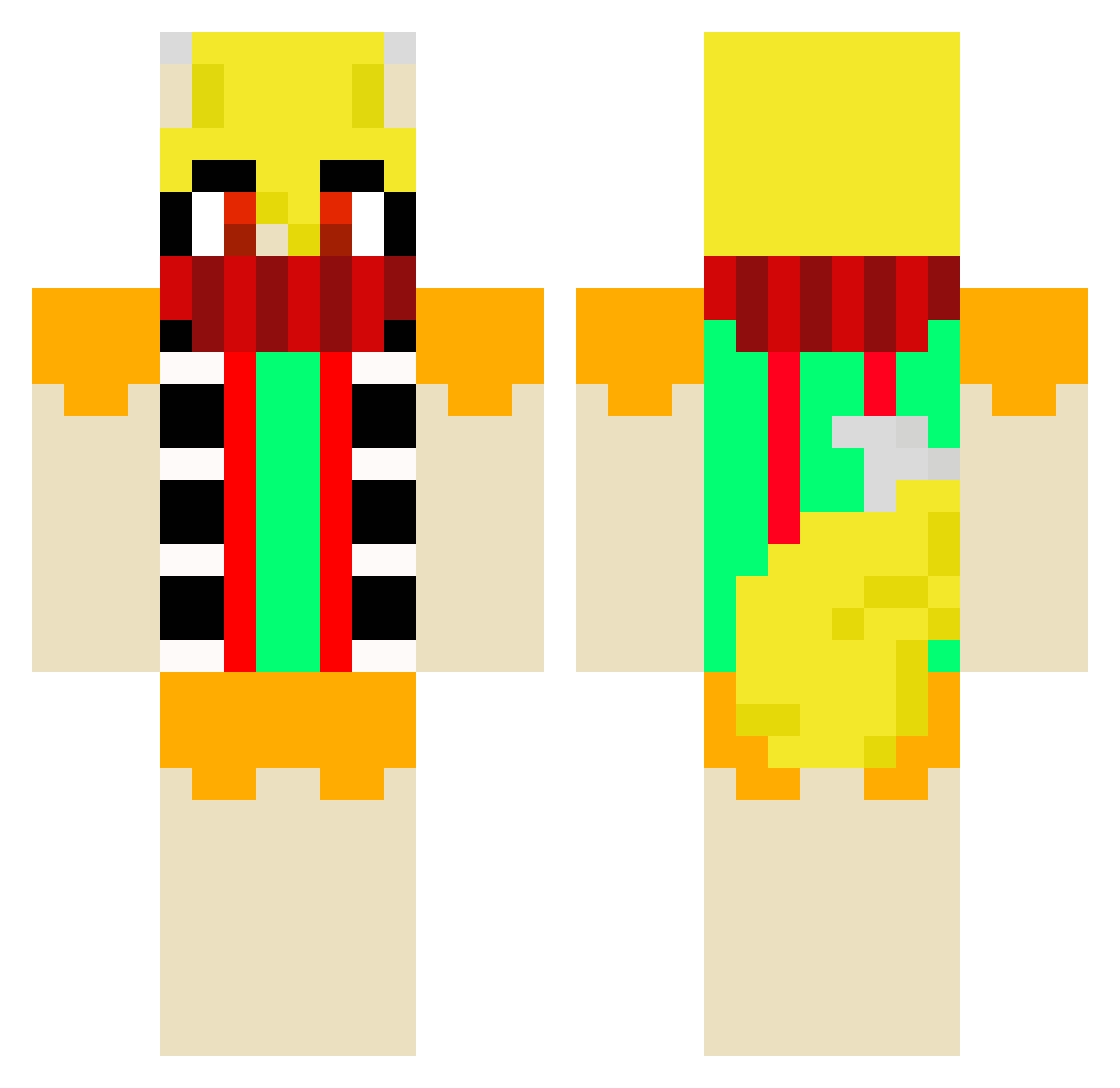 krenons Minecraft skin, front and back view