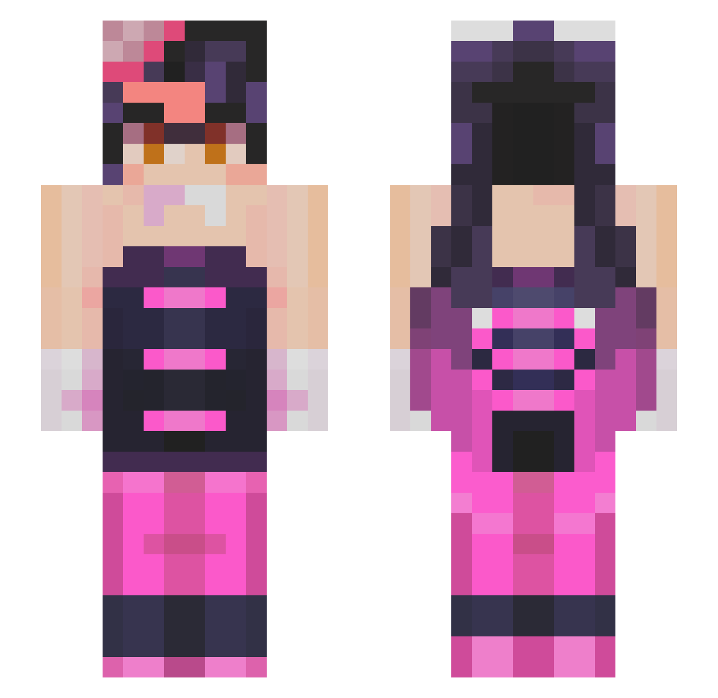 isxlein Minecraft skin, front and back view