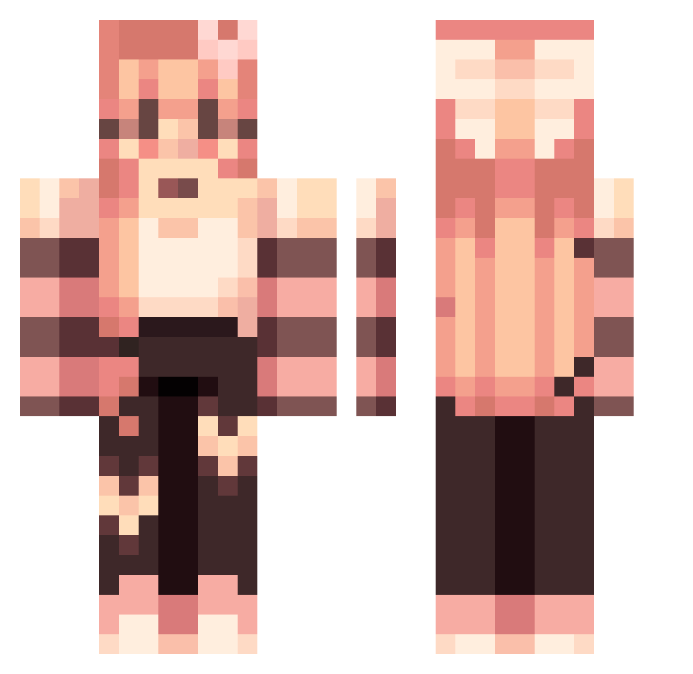 DirkCraft Minecraft skin, front and back view
