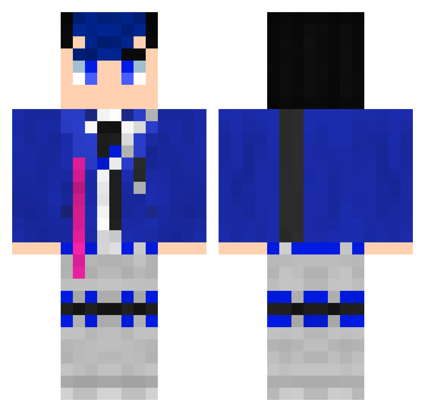 Vie_Sienia Minecraft skin, front and back view