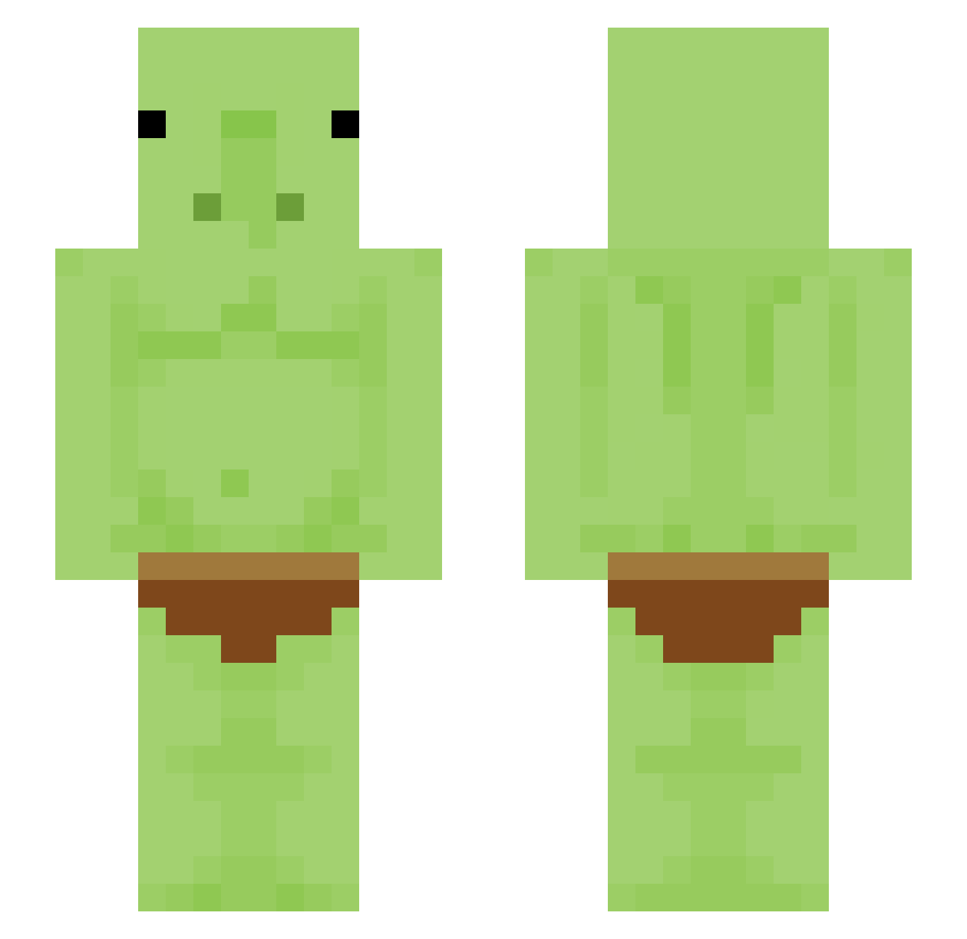 discountedfrog Minecraft skin, front and back view