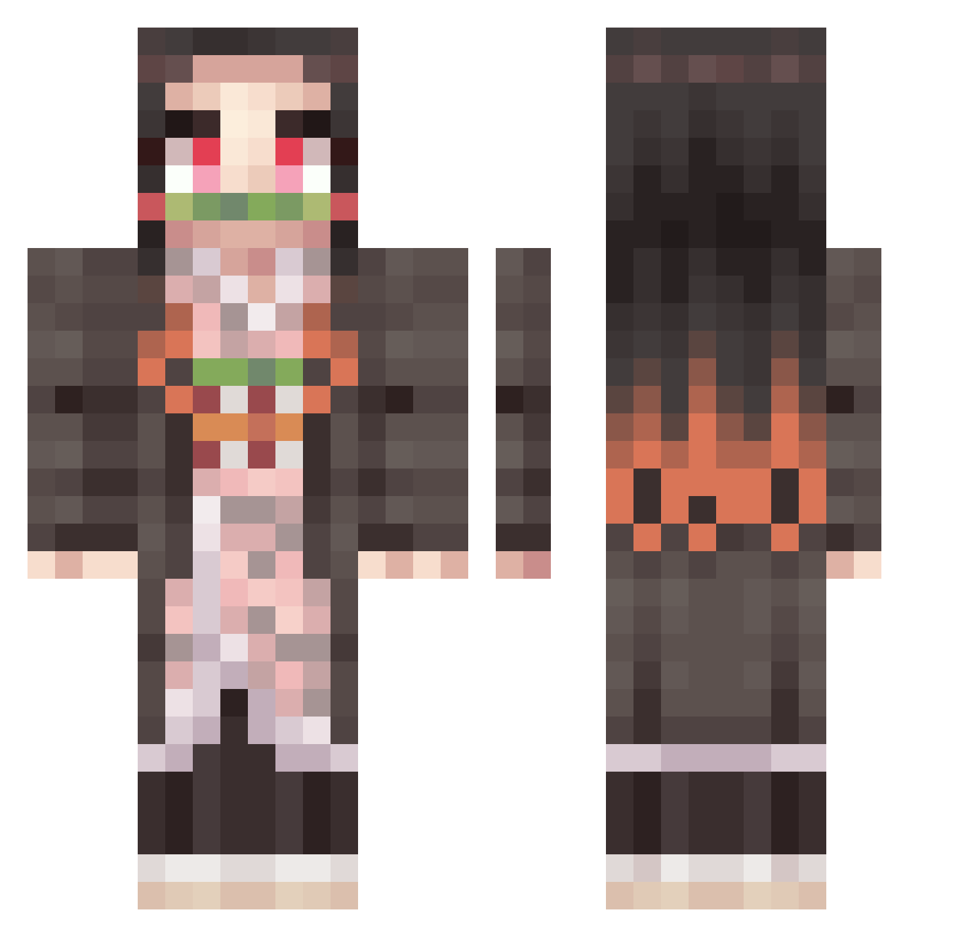 funnypoopPro Minecraft skin, front and back view