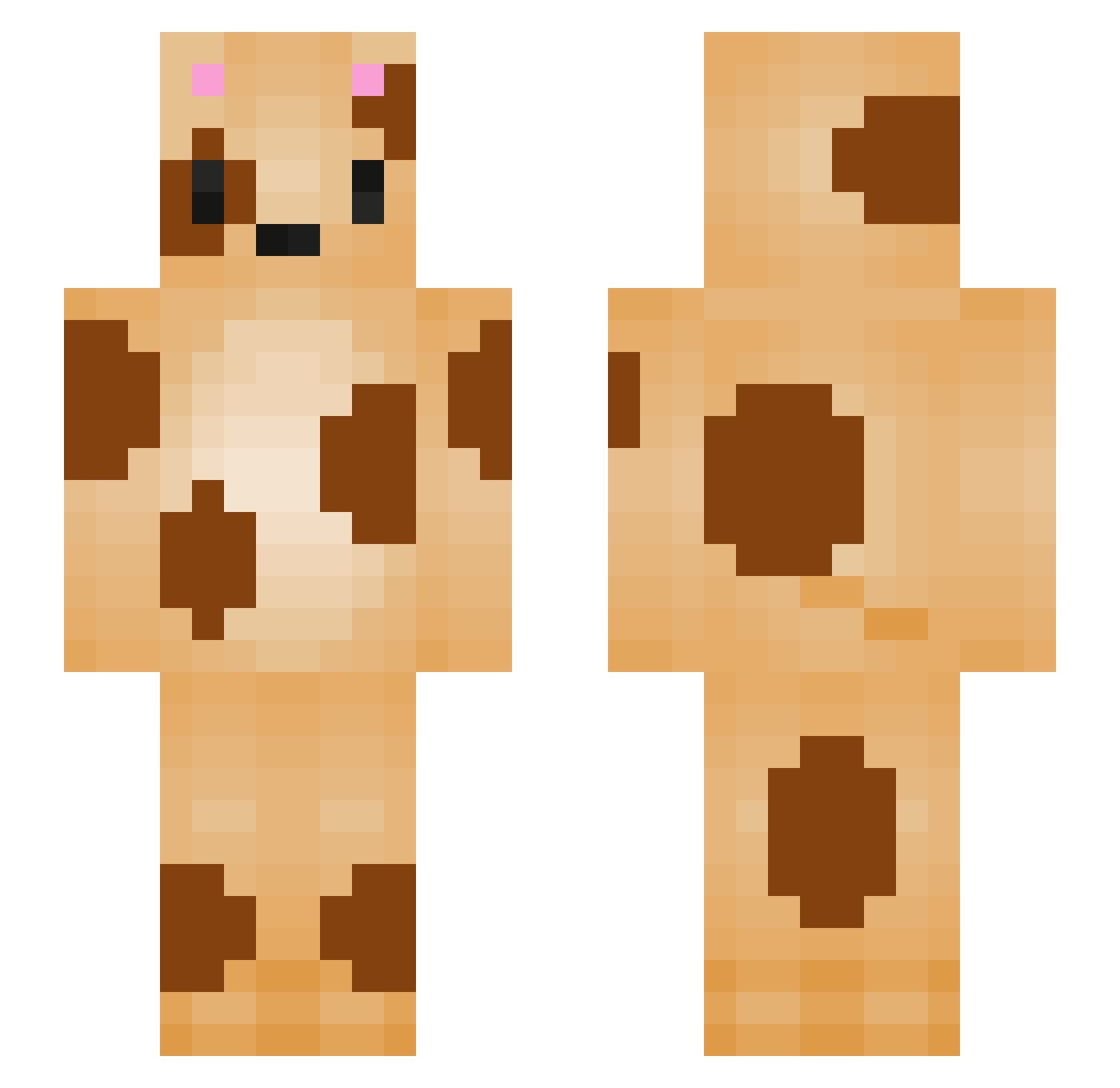 amogeCJNG Minecraft skin, front and back view