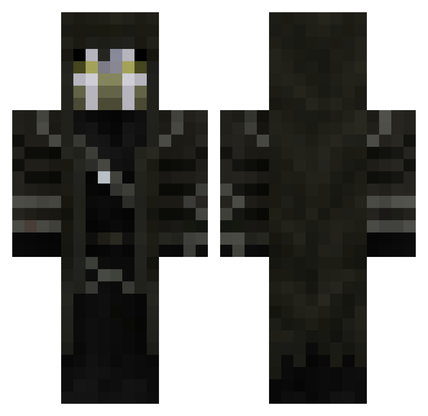 Toldjek Minecraft skin, front and back view