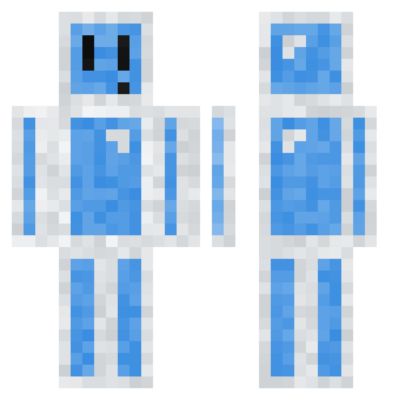 Nabeglavi Minecraft skin, front and back view