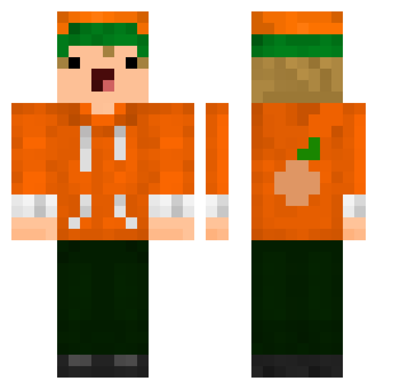 LukMCas Minecraft skin, front and back view