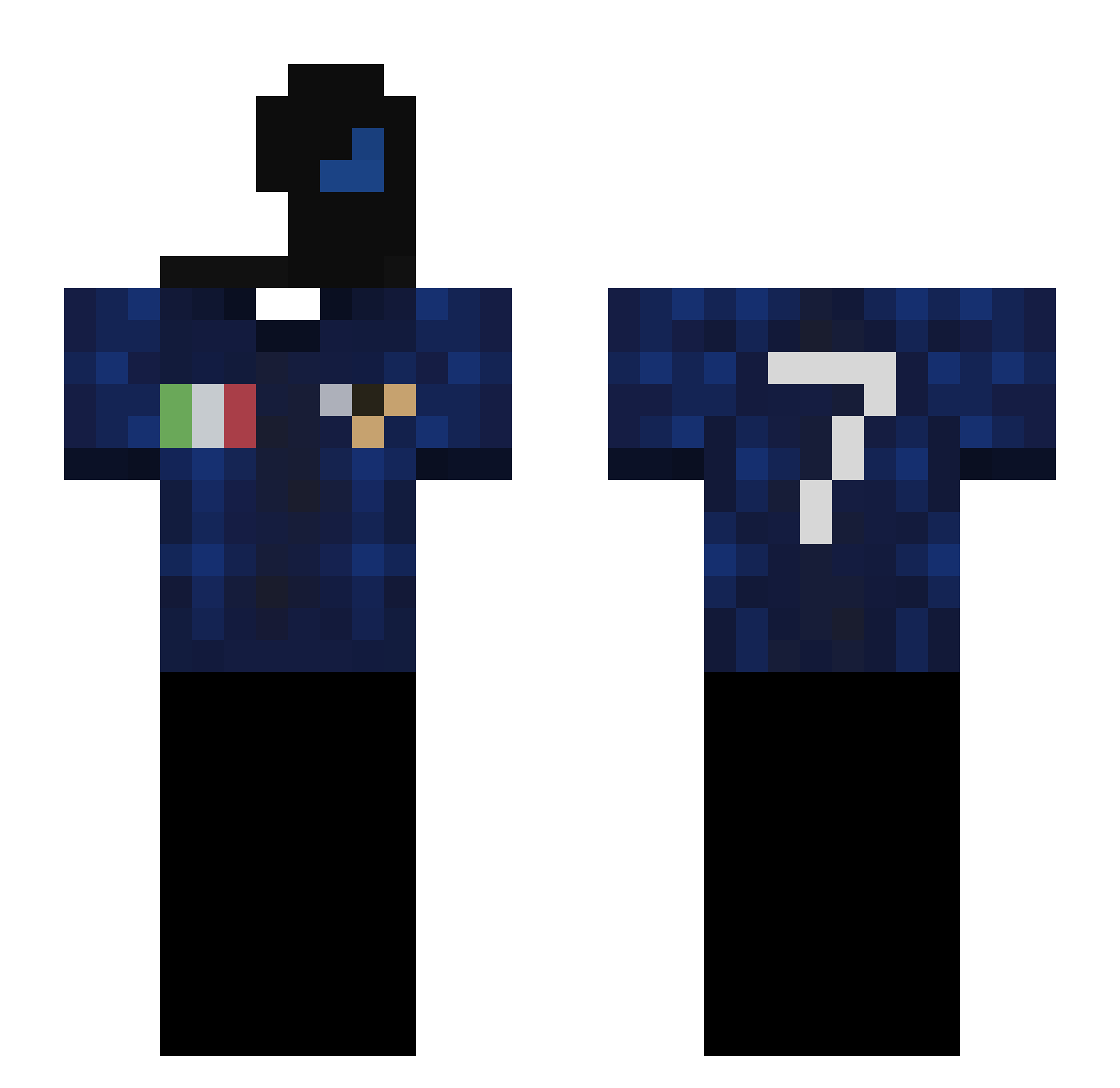 W4rzu Minecraft skin, front and back view