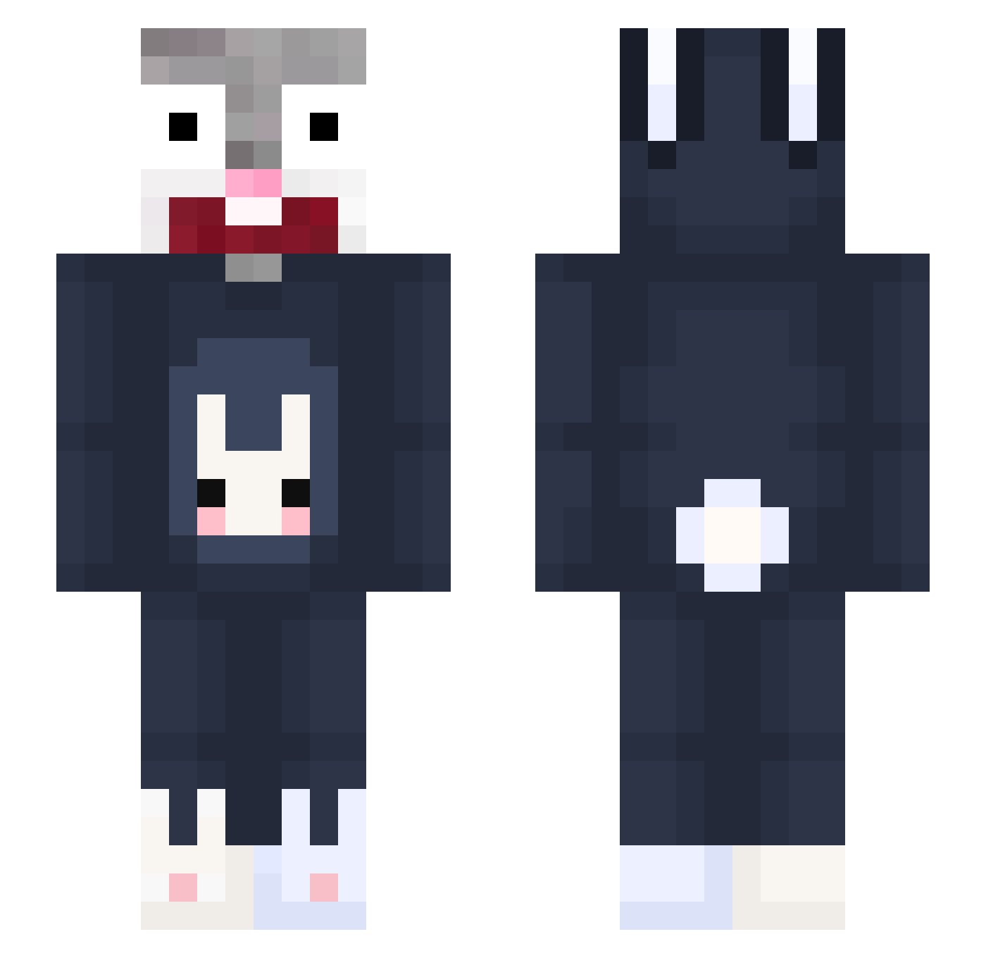 Hussain28 Minecraft skin, front and back view