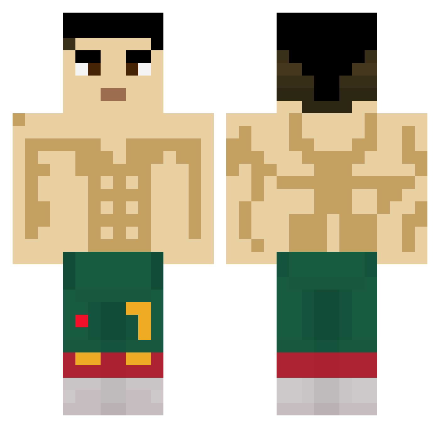 TheYzen44 Minecraft skin, front and back view