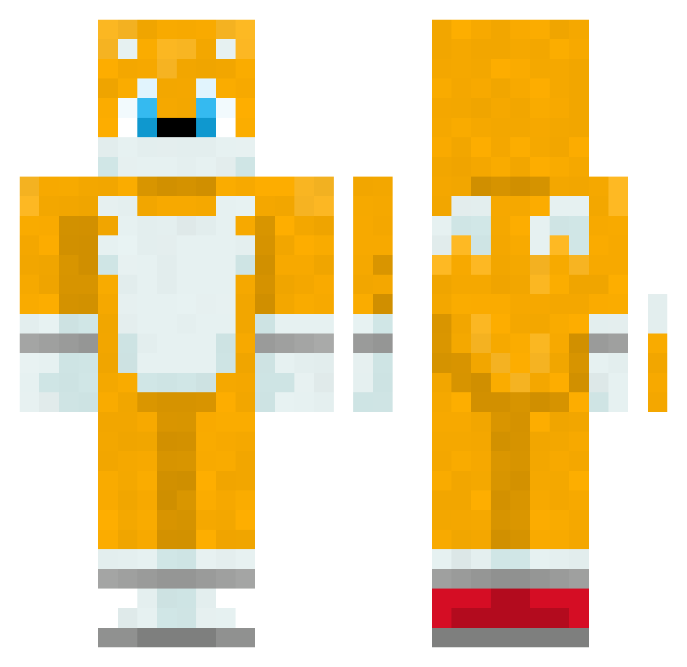 taails Minecraft skin, front and back view