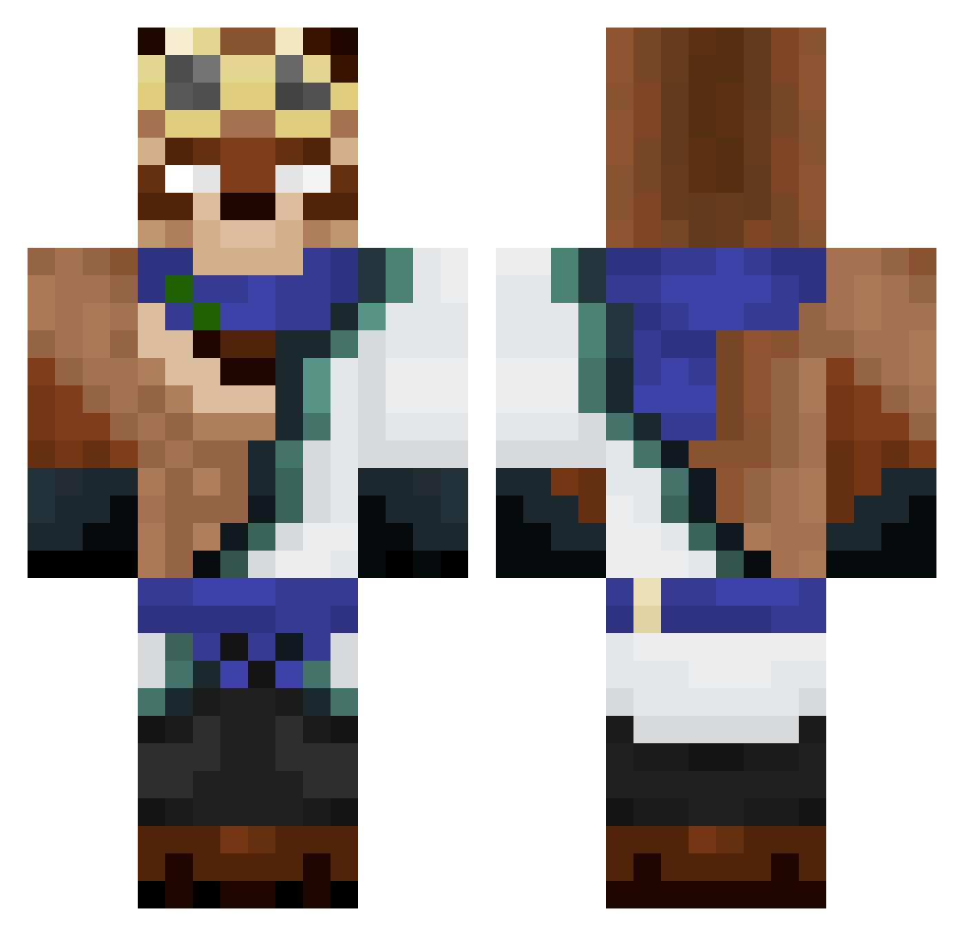 SilencioAm Minecraft skin, front and back view