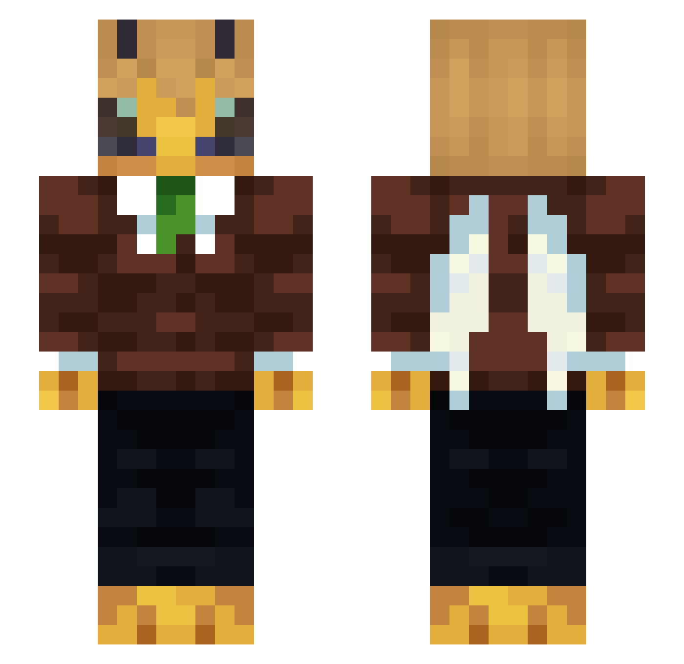 jadefey Minecraft skin, front and back view