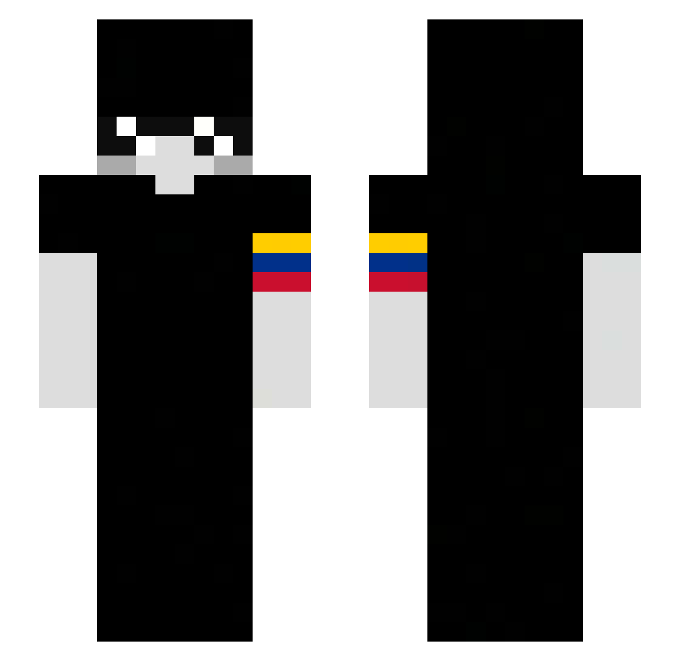Whiteuh Minecraft skin, front and back view