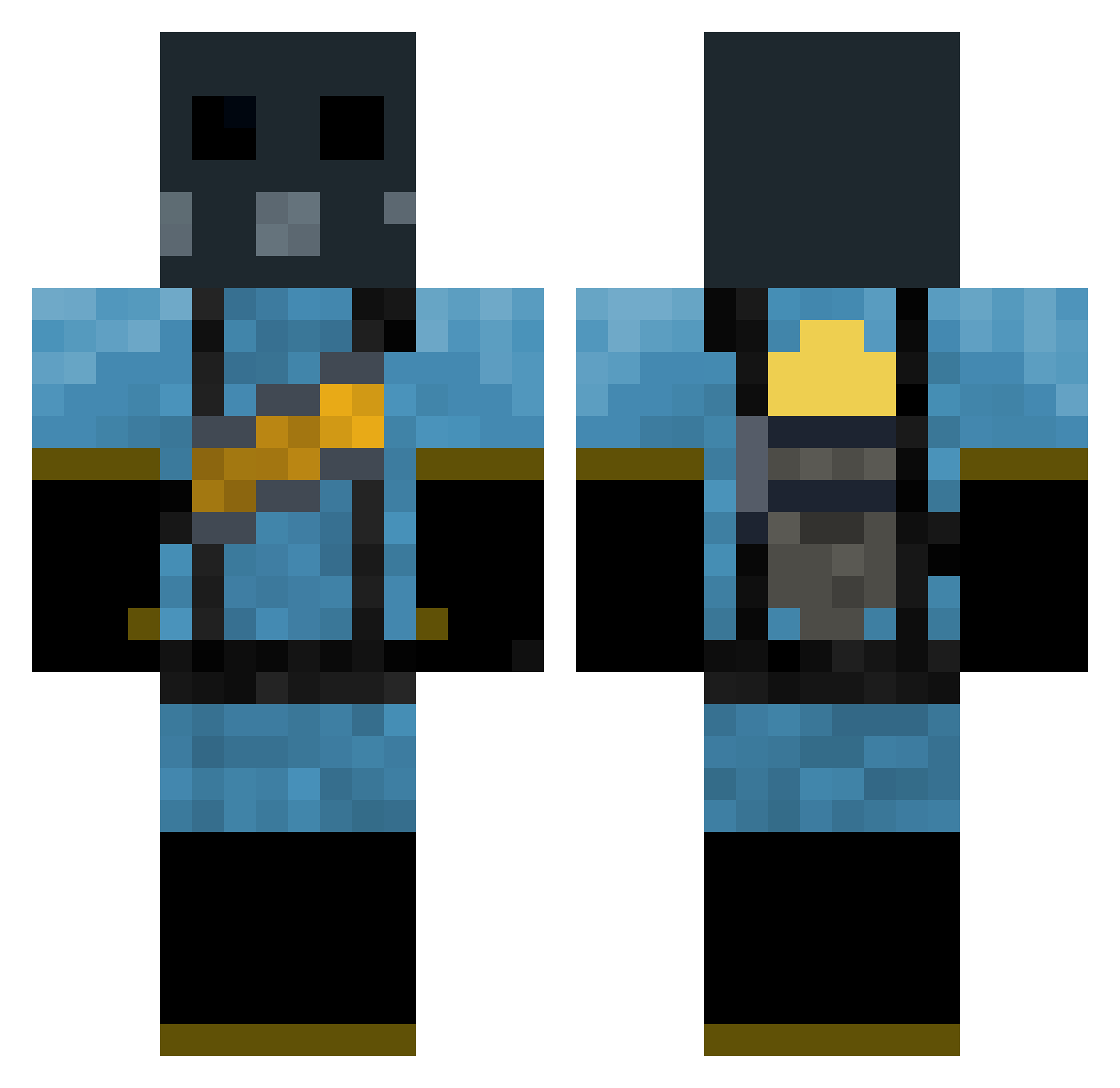 VVarren Minecraft skin, front and back view