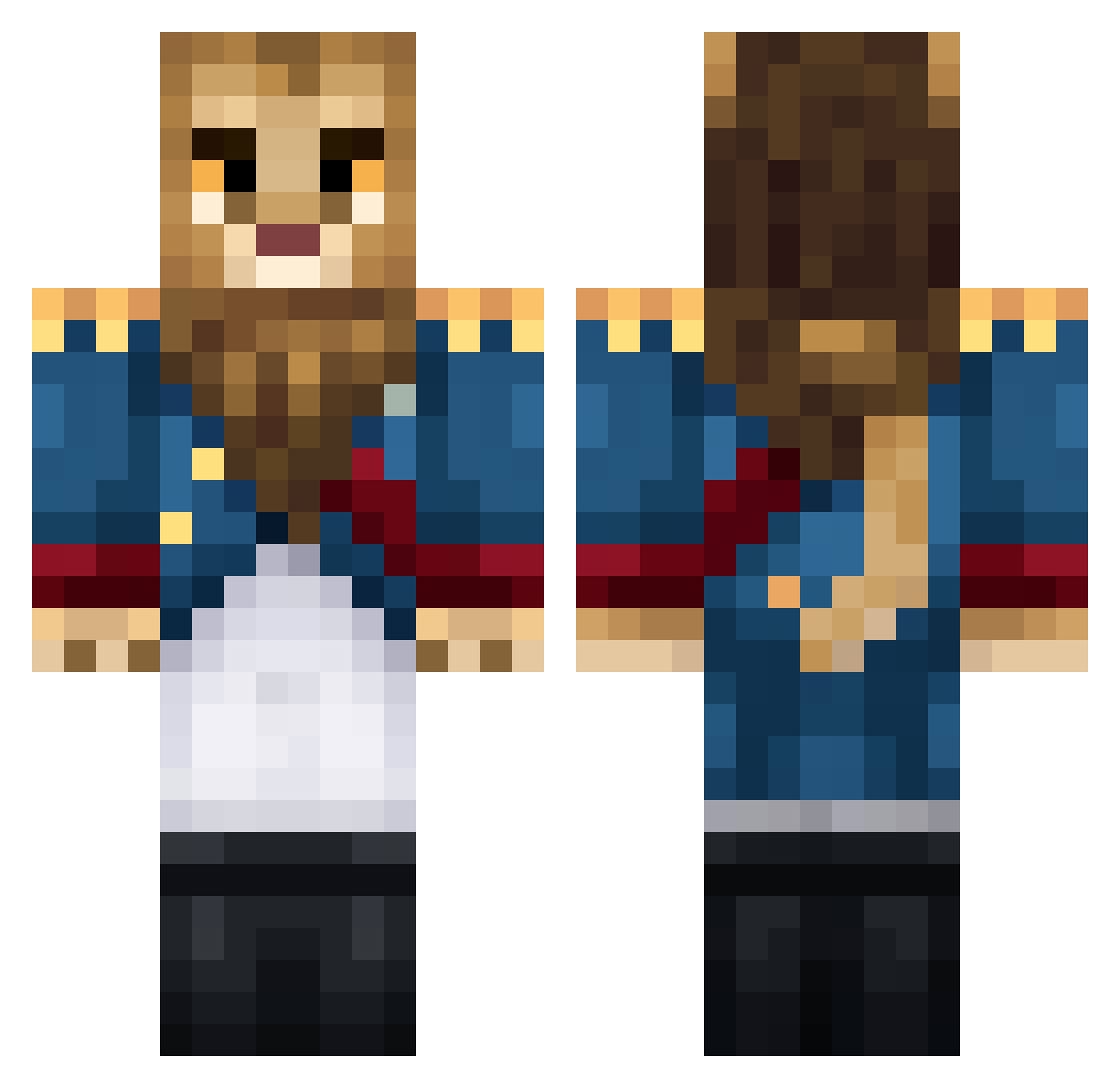 Canned_Frogg Minecraft skin, front and back view