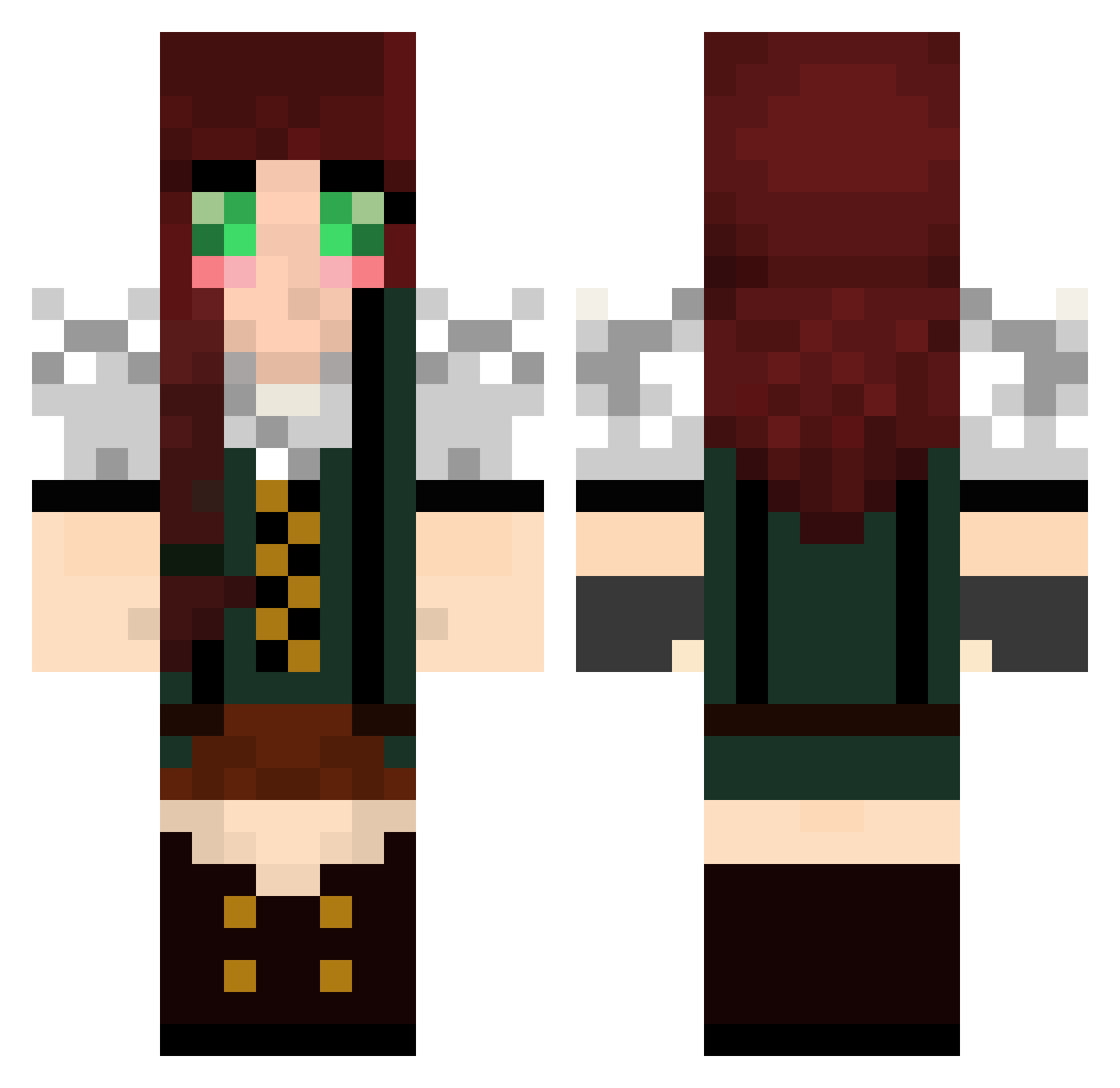 Pilfer Minecraft skin, front and back view
