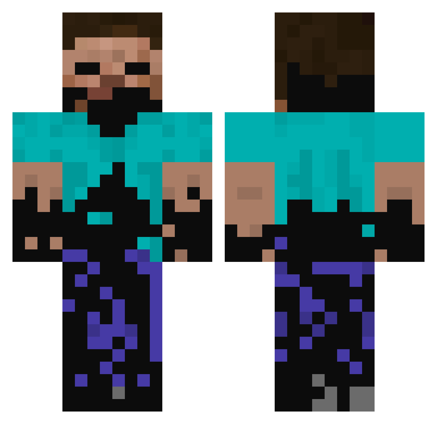 PenguinGamer827 Minecraft skin, front and back view