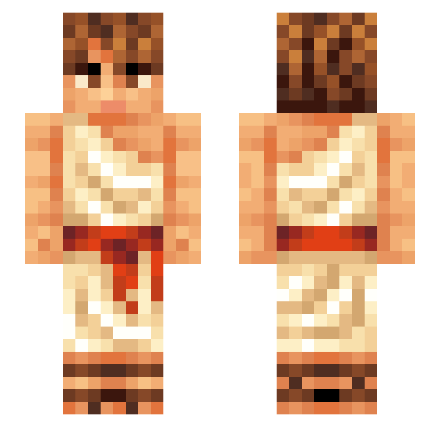 Pokemilio Minecraft skin, front and back view