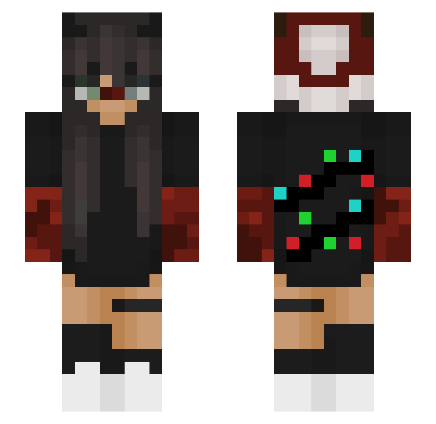 ztrq Minecraft skin, front and back view