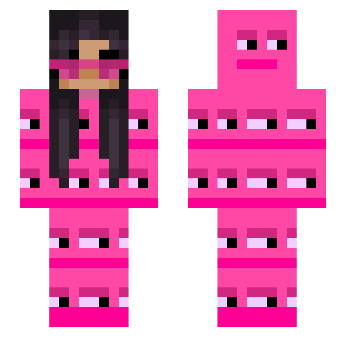 unrealMarioZ Minecraft skin, front and back view