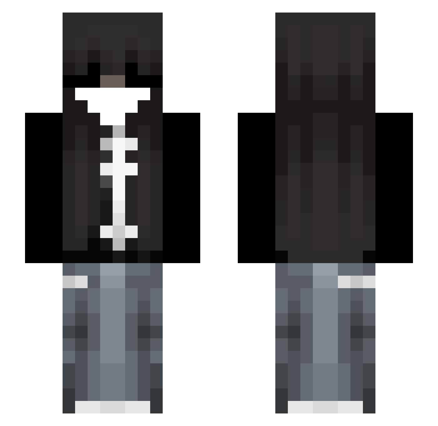 WindowsFolder Minecraft skin, front and back view