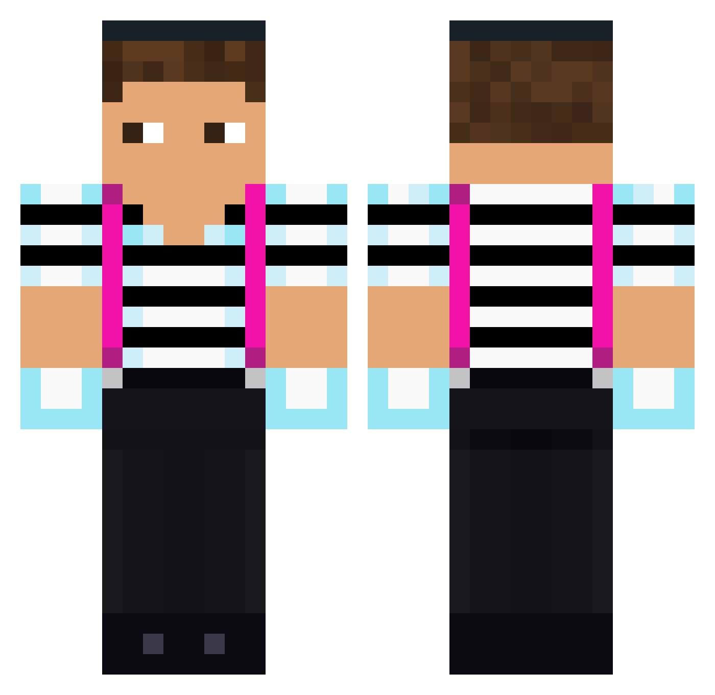 Waffelhvrnchen Minecraft skin, front and back view