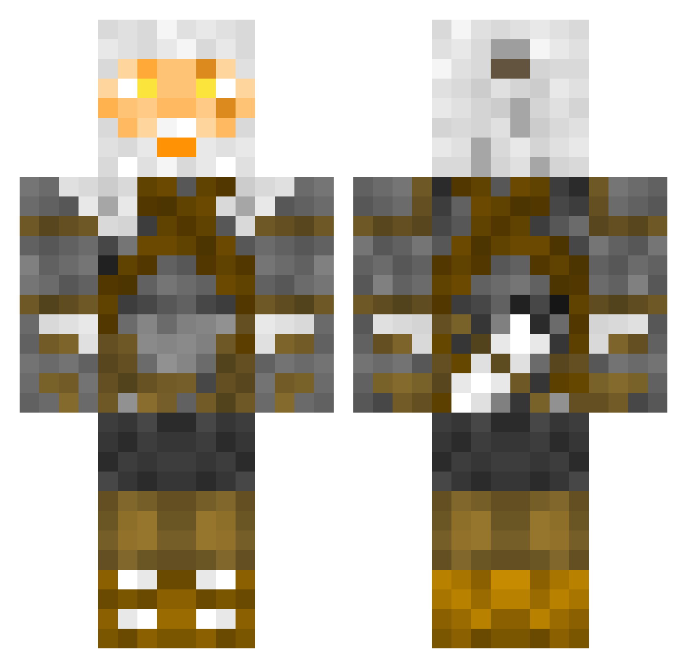 TDMC Minecraft skin, front and back view