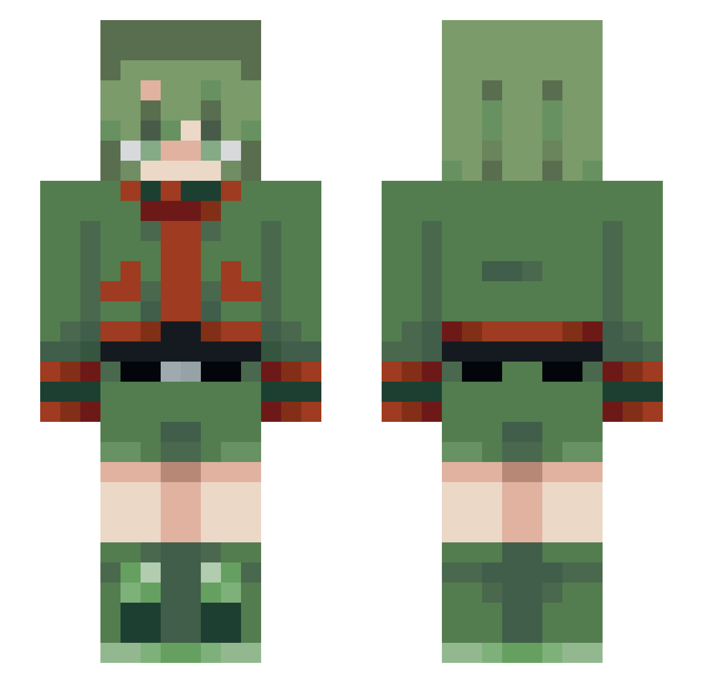 gonfishin Minecraft skin, front and back view