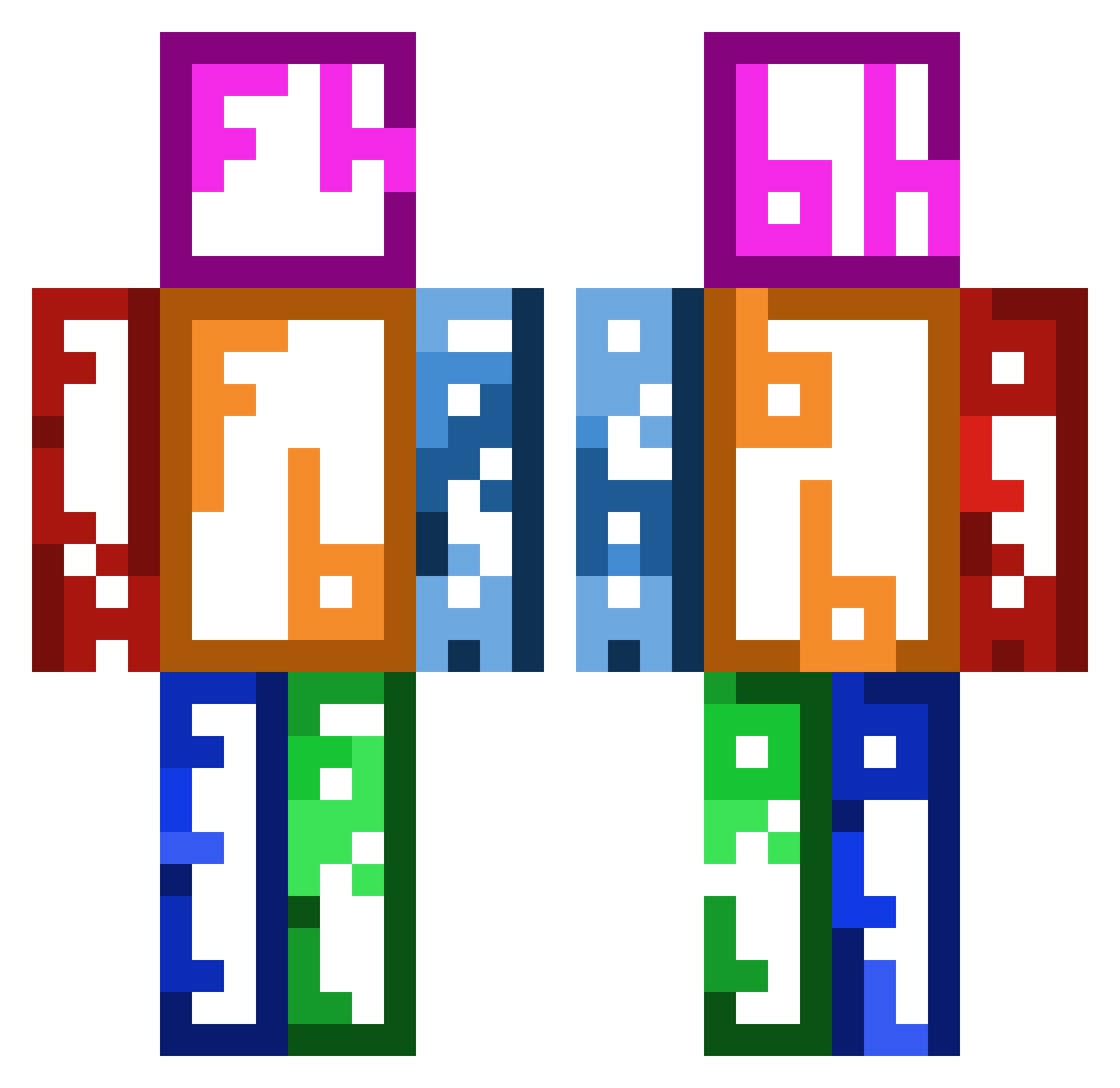 sharkburger5 Minecraft skin, front and back view