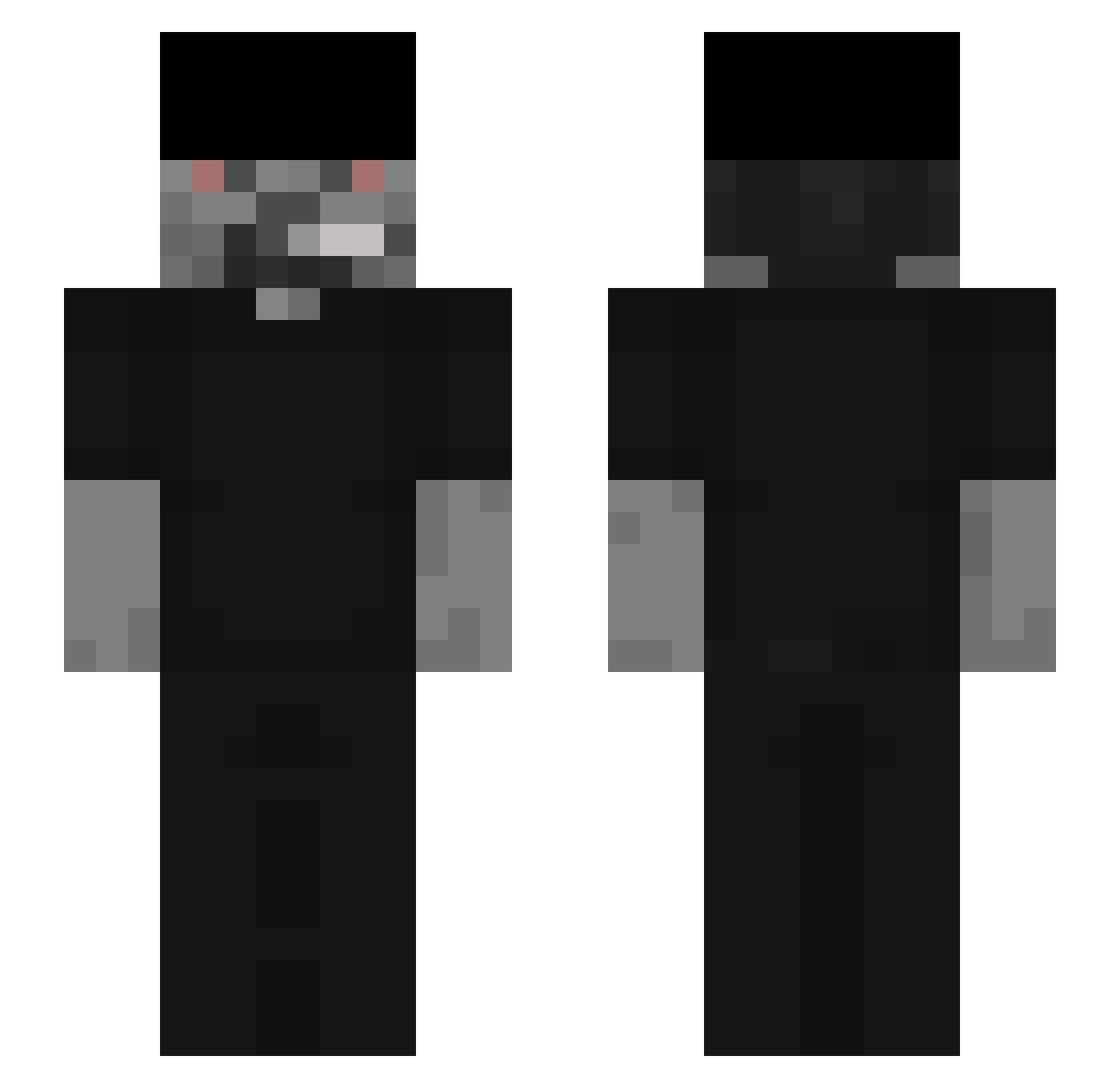 Noob_Amo Minecraft skin, front and back view