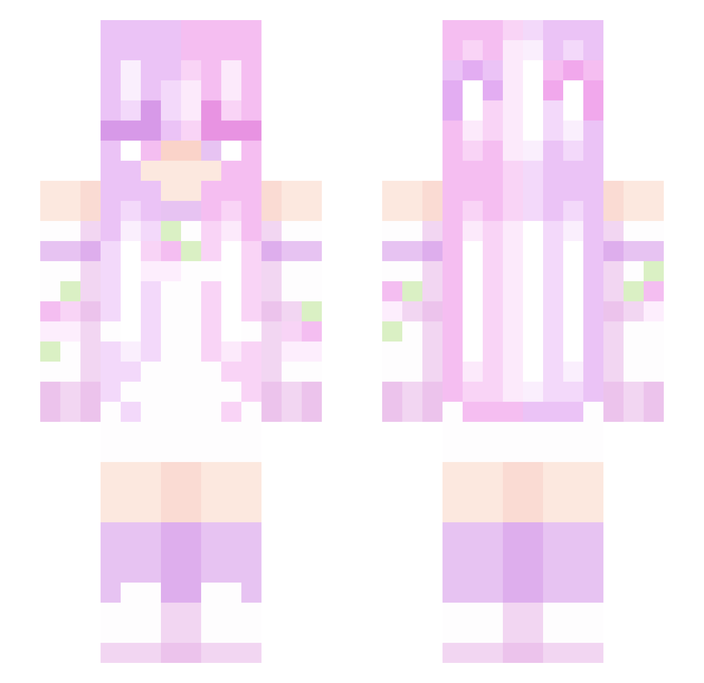 lumiistars Minecraft skin, front and back view