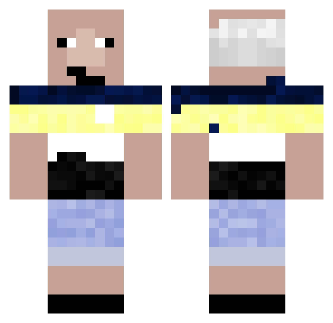 zzeekkoo Minecraft skin, front and back view